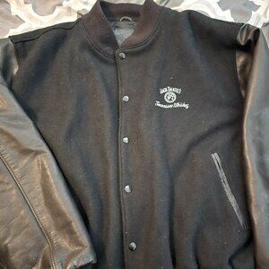 SOLD  Jack Daniels Old No 7 Brand Leather And Wool Jacket Size XL